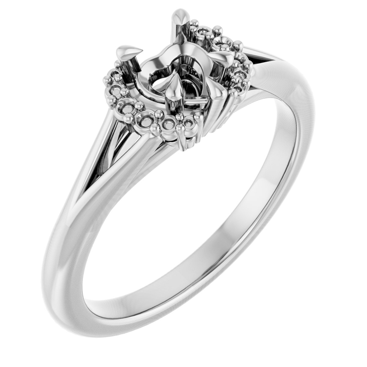 Claw-Prong Accented Engagement Ring