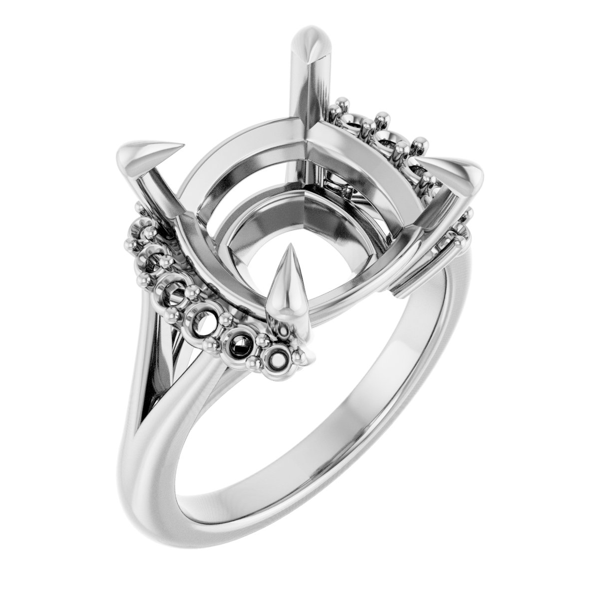Claw-Prong Accented Engagement Ring
