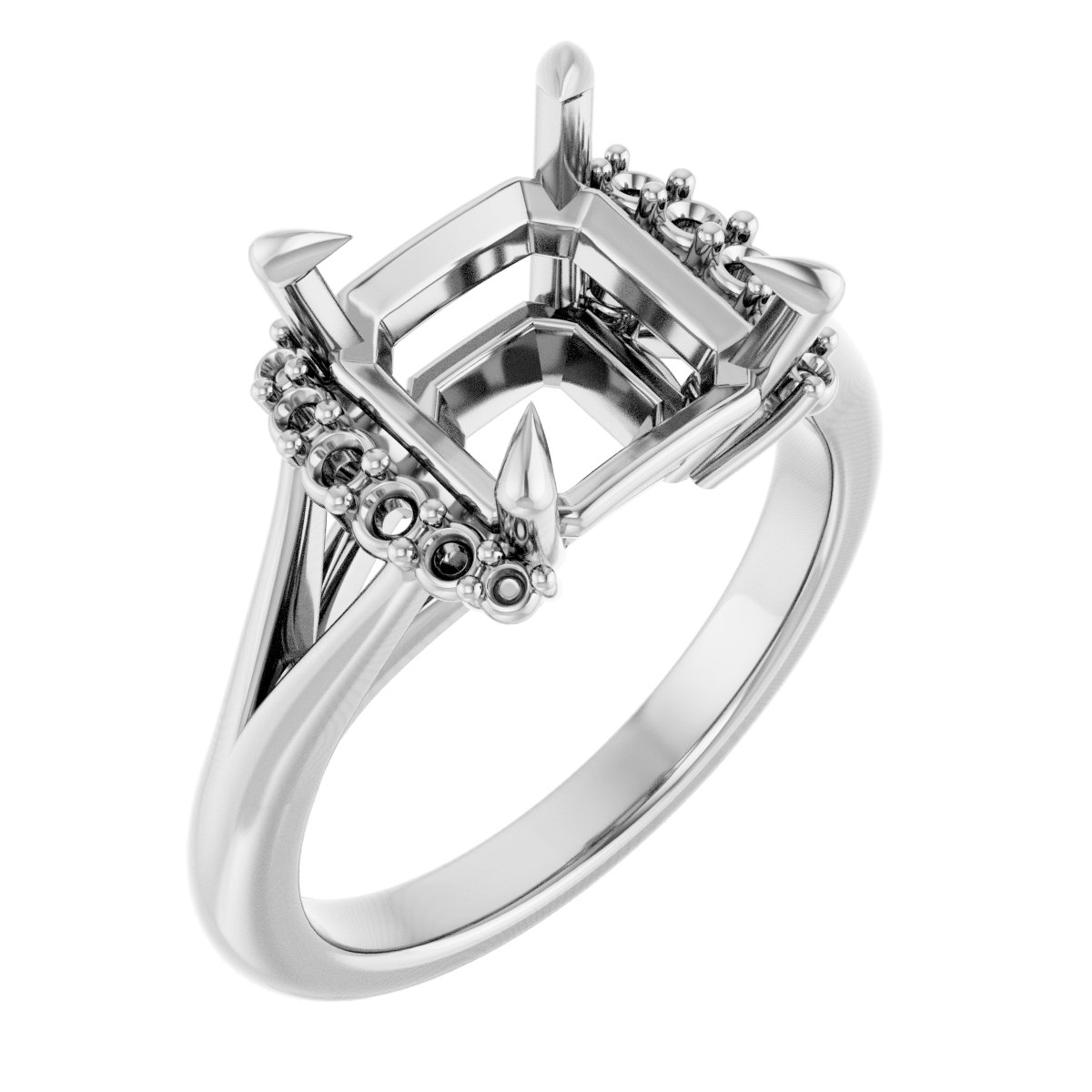 Claw-Prong Accented Engagement Ring