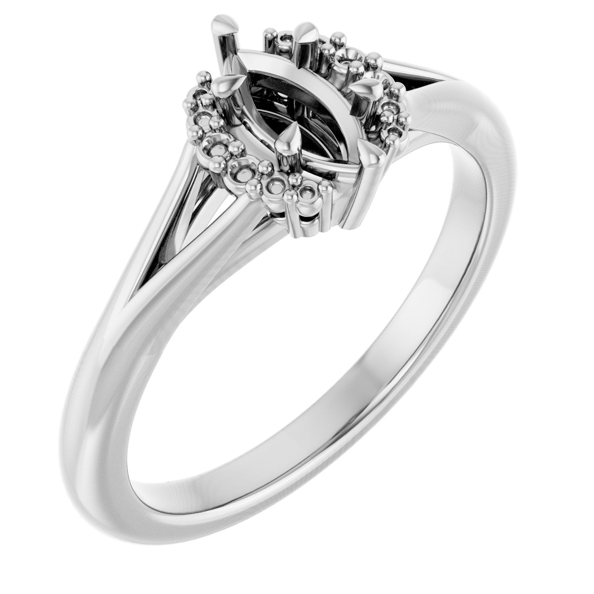 Claw-Prong Accented Engagement Ring