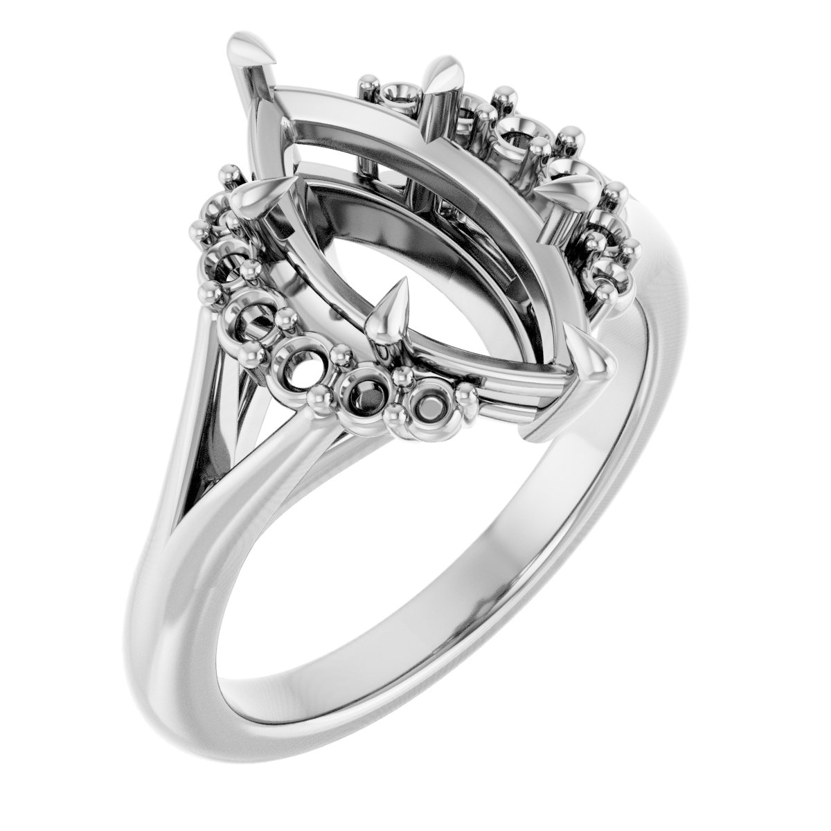 Claw-Prong Accented Engagement Ring