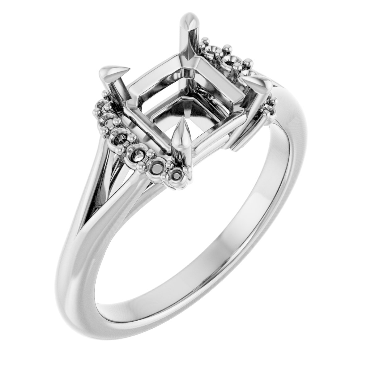 Claw-Prong Accented Engagement Ring