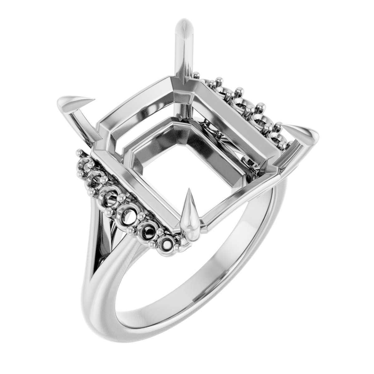 Claw-Prong Accented Engagement Ring