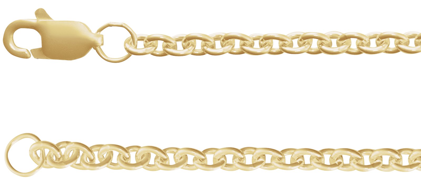 14K Yellow Gold-Filled 2.4 mm Cable 7 Chain