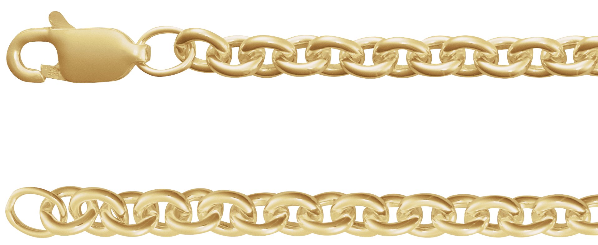 14K Yellow Gold-Filled 4 mm Cable 7 Chain