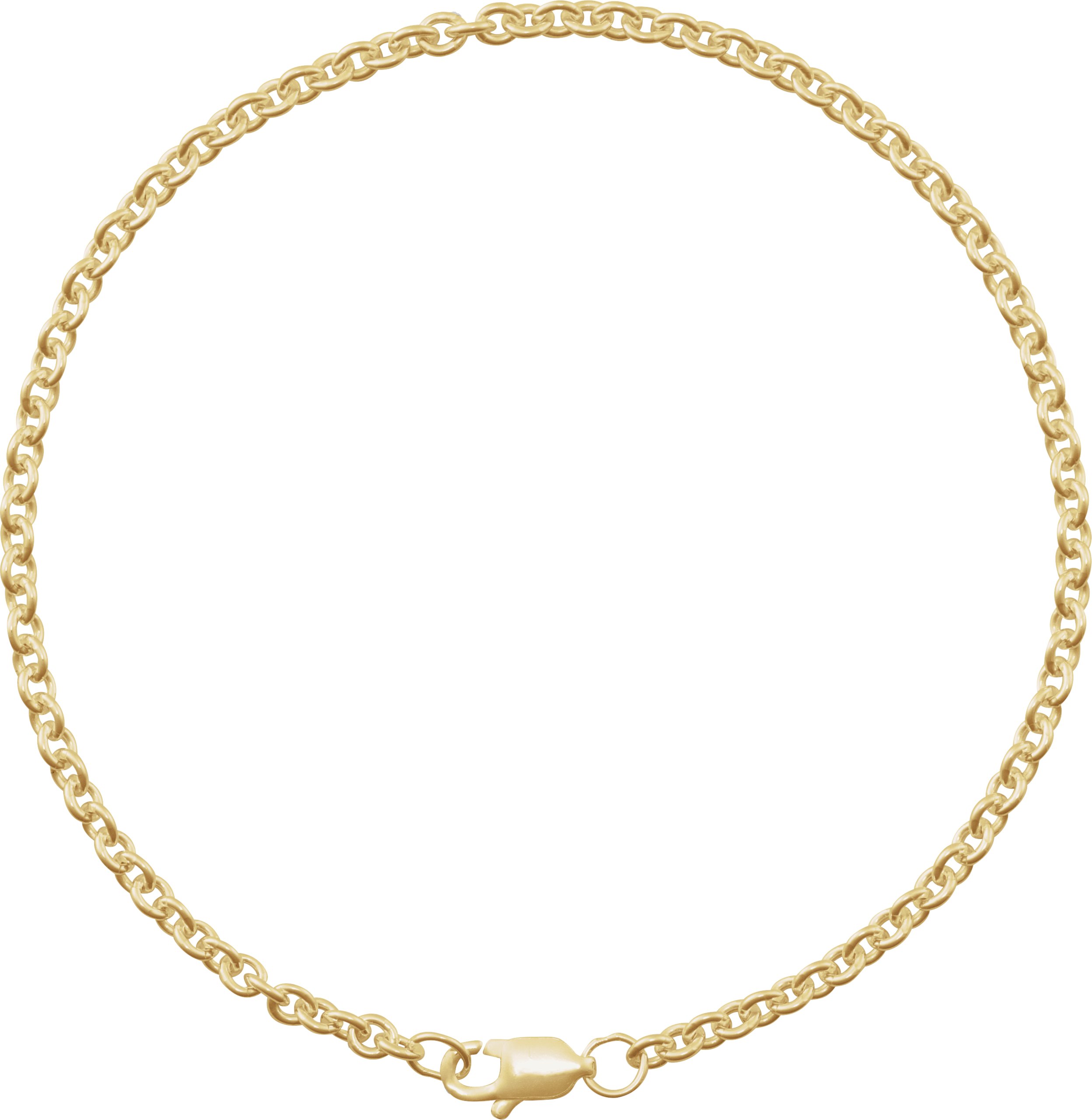 14K Yellow Gold-Filled 2.4 mm Cable 7 Chain