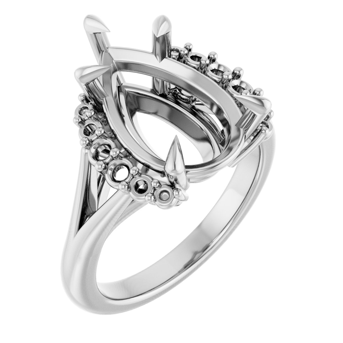 Claw-Prong Accented Engagement Ring