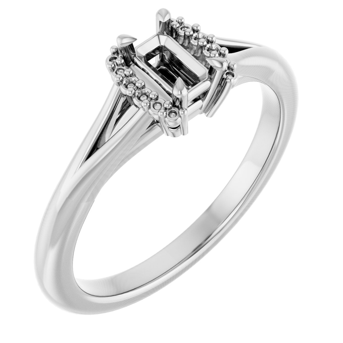 Claw-Prong Accented Engagement Ring