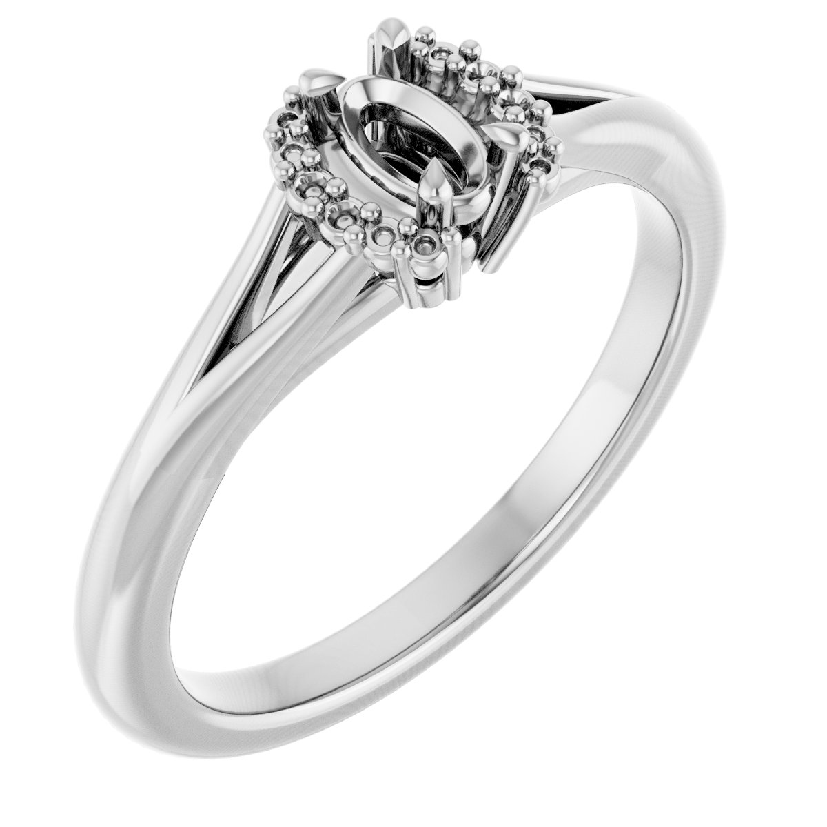 Claw-Prong Accented Engagement Ring