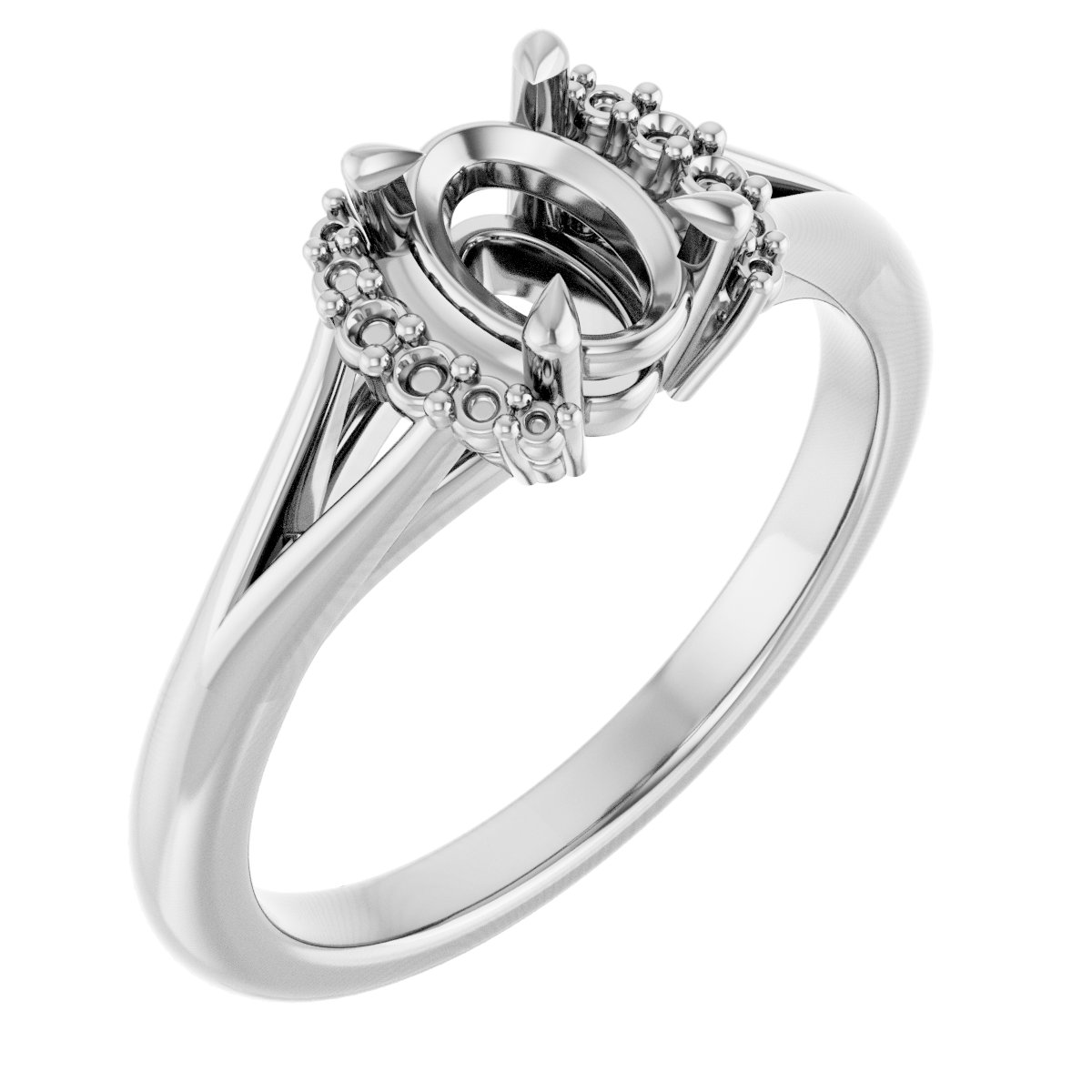 Claw-Prong Accented Engagement Ring