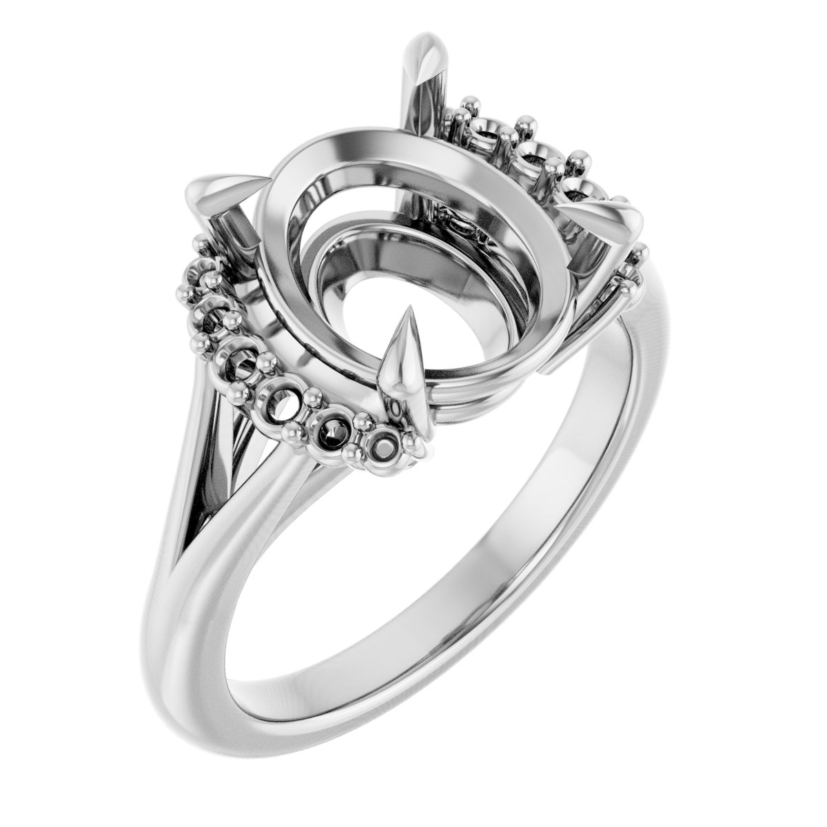 Claw-Prong Accented Engagement Ring