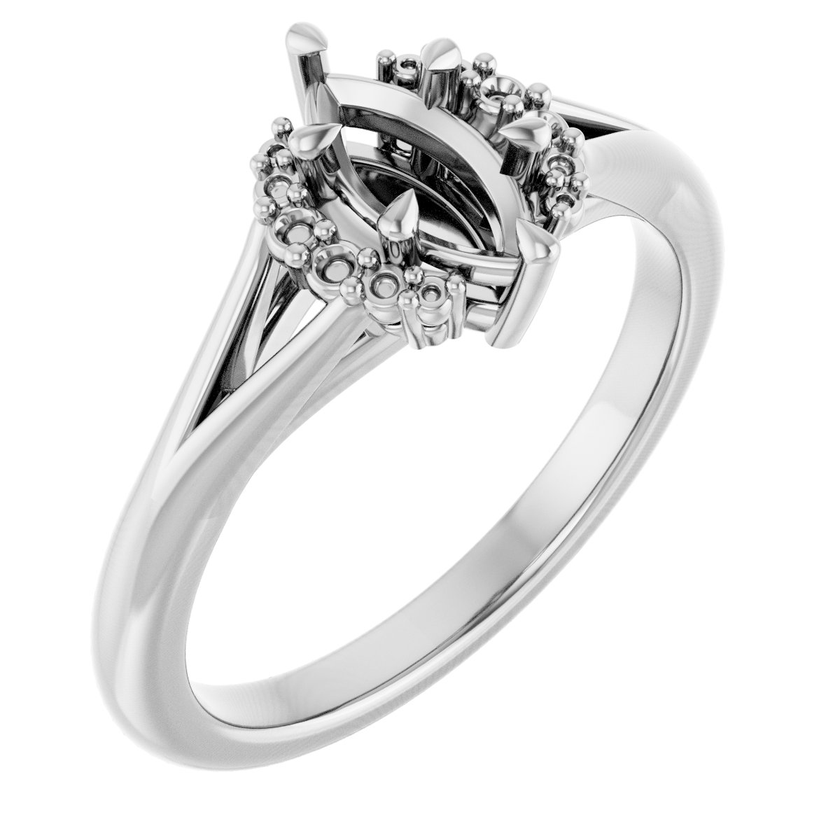 Claw-Prong Accented Engagement Ring