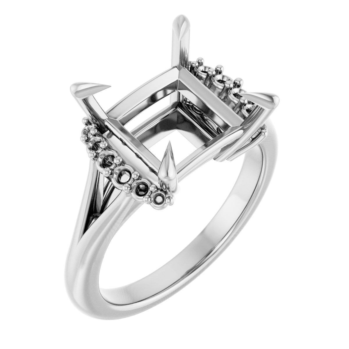 Claw-Prong Accented Engagement Ring
