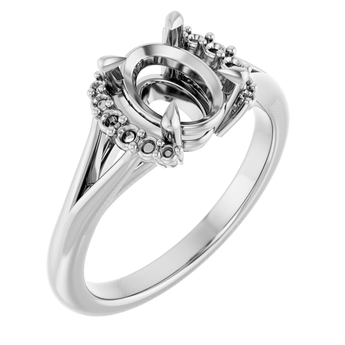 Claw-Prong Accented Engagement Ring
