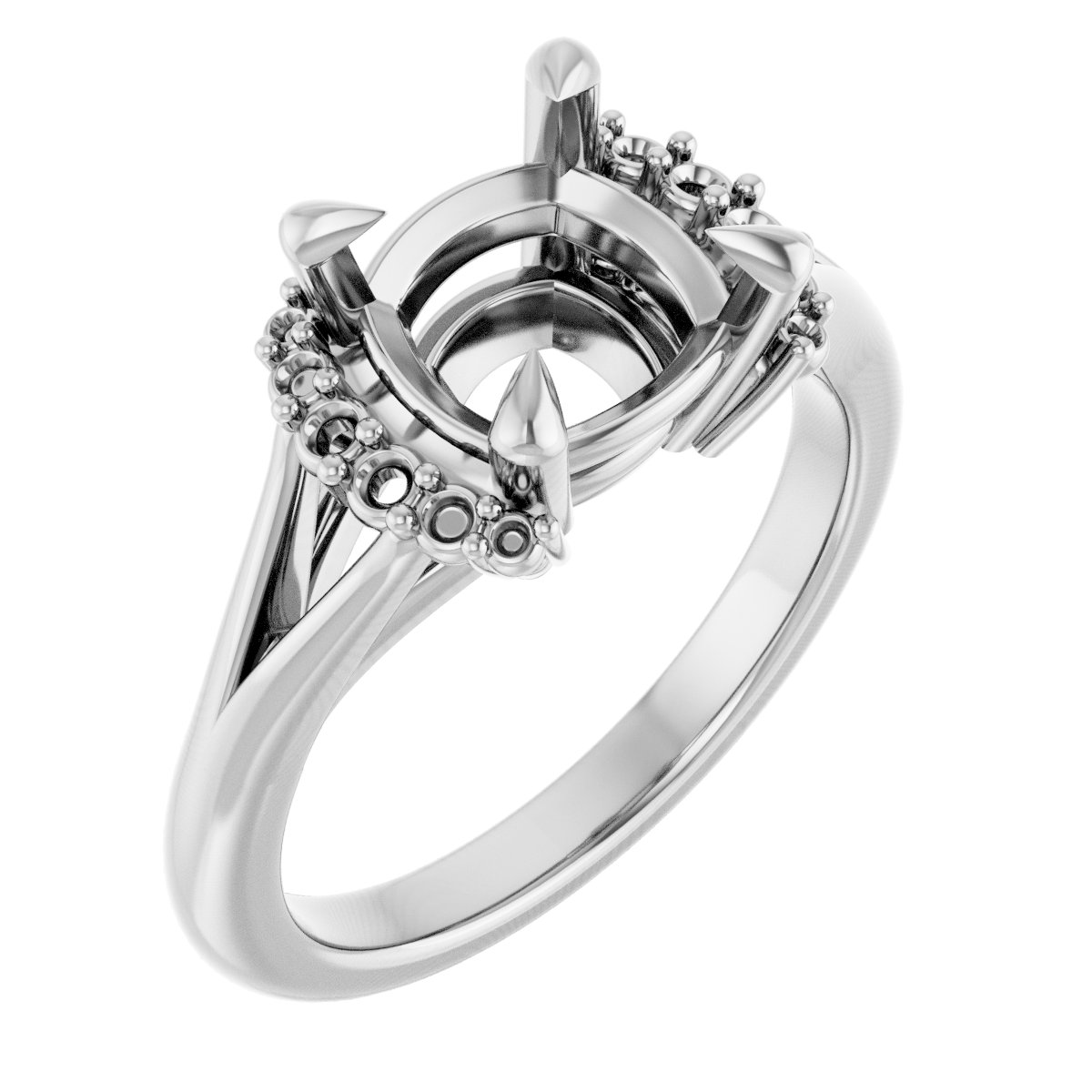 Claw-Prong Accented Engagement Ring