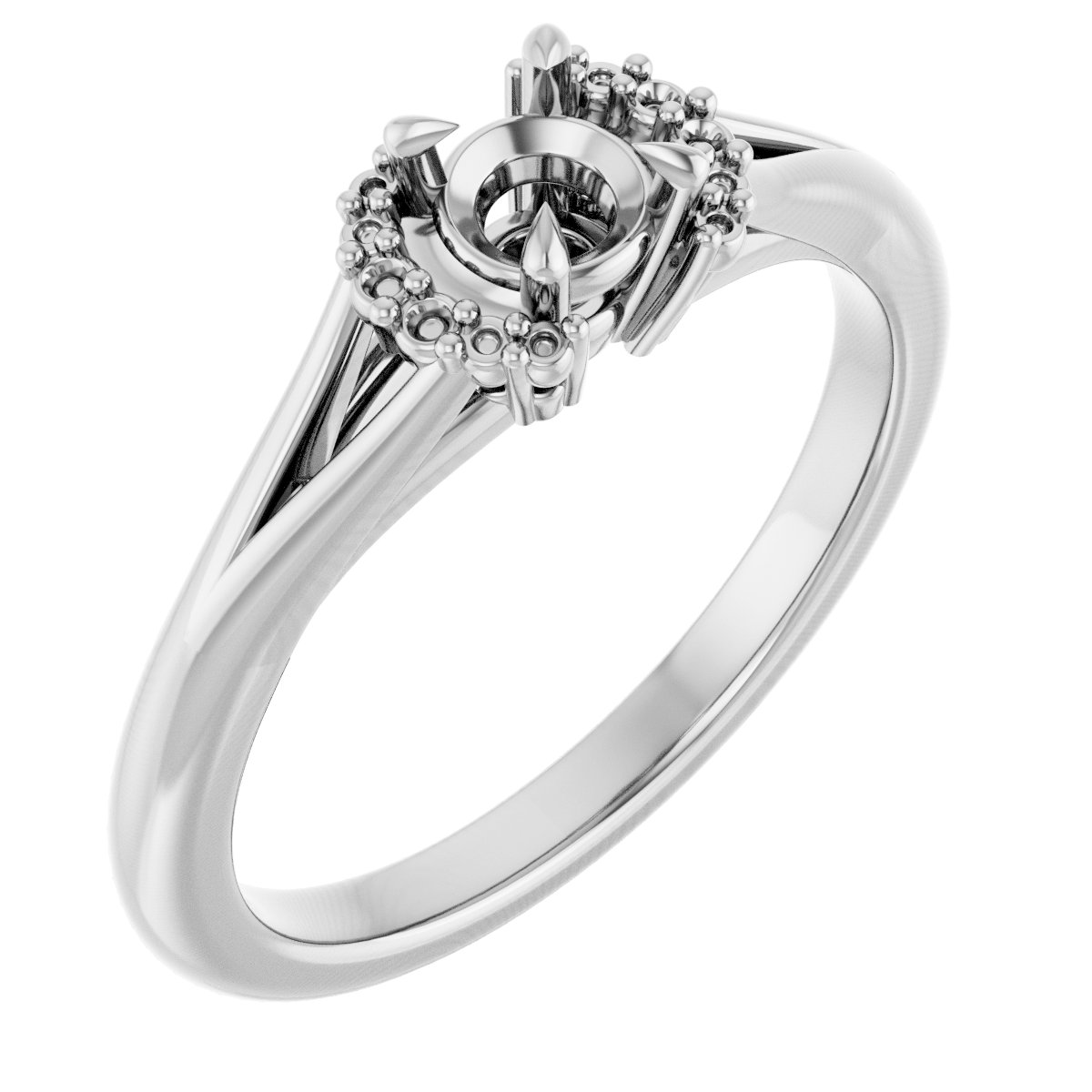 Claw-Prong Accented Engagement Ring