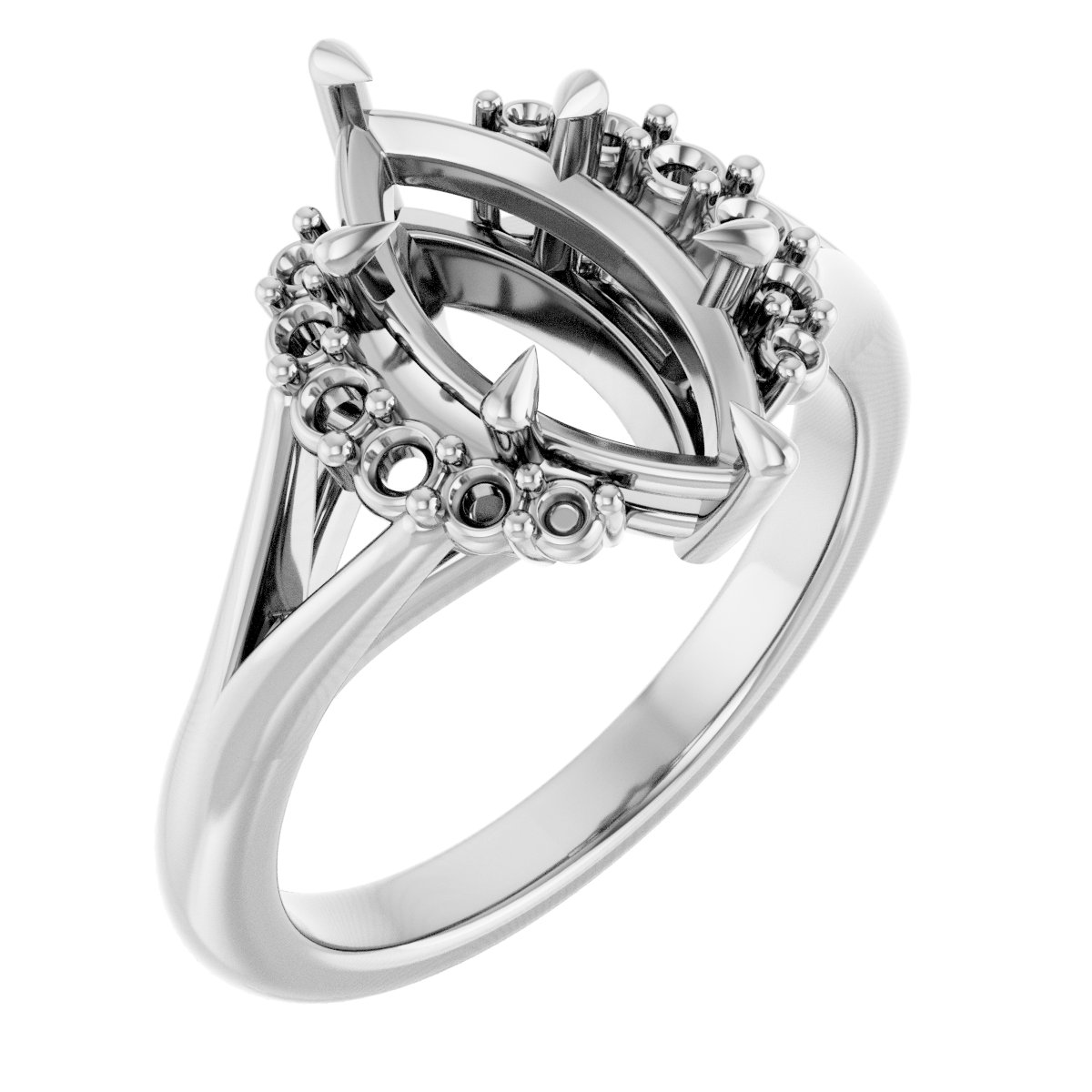 Claw-Prong Accented Engagement Ring