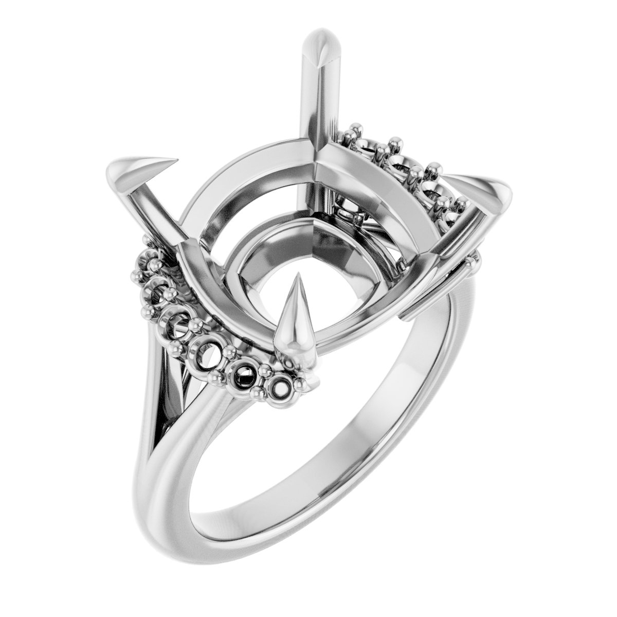 Claw-Prong Accented Engagement Ring