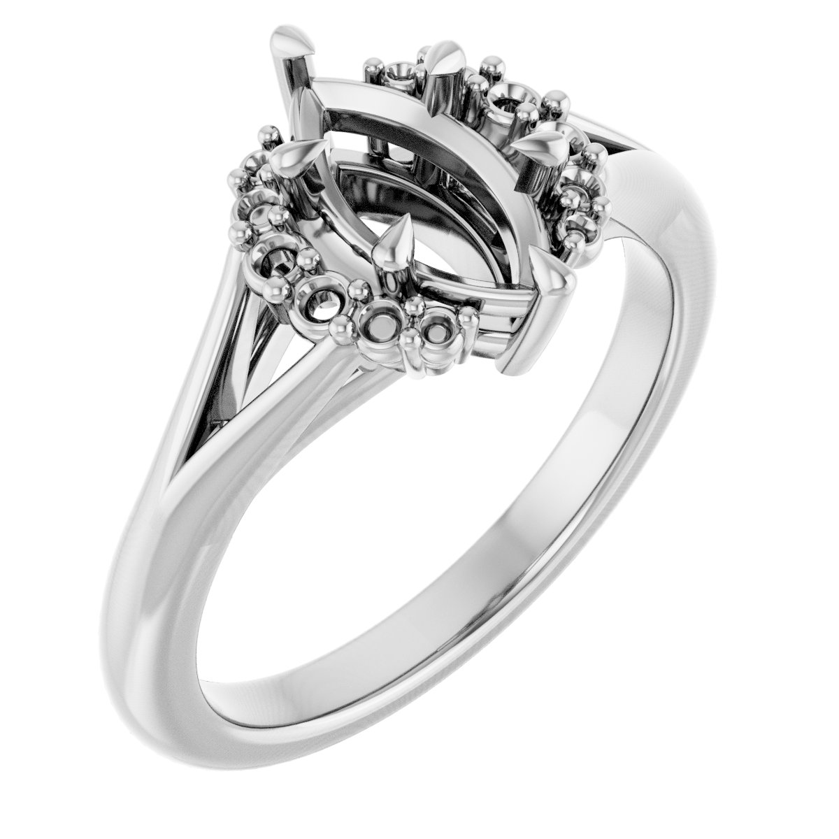 Claw-Prong Accented Engagement Ring