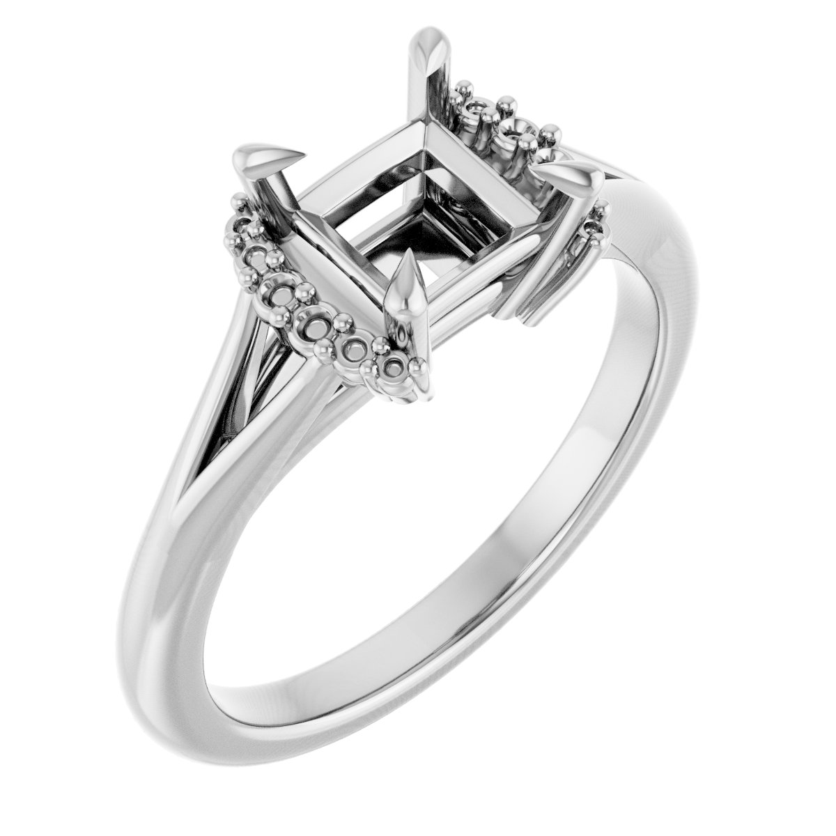 Claw-Prong Accented Engagement Ring