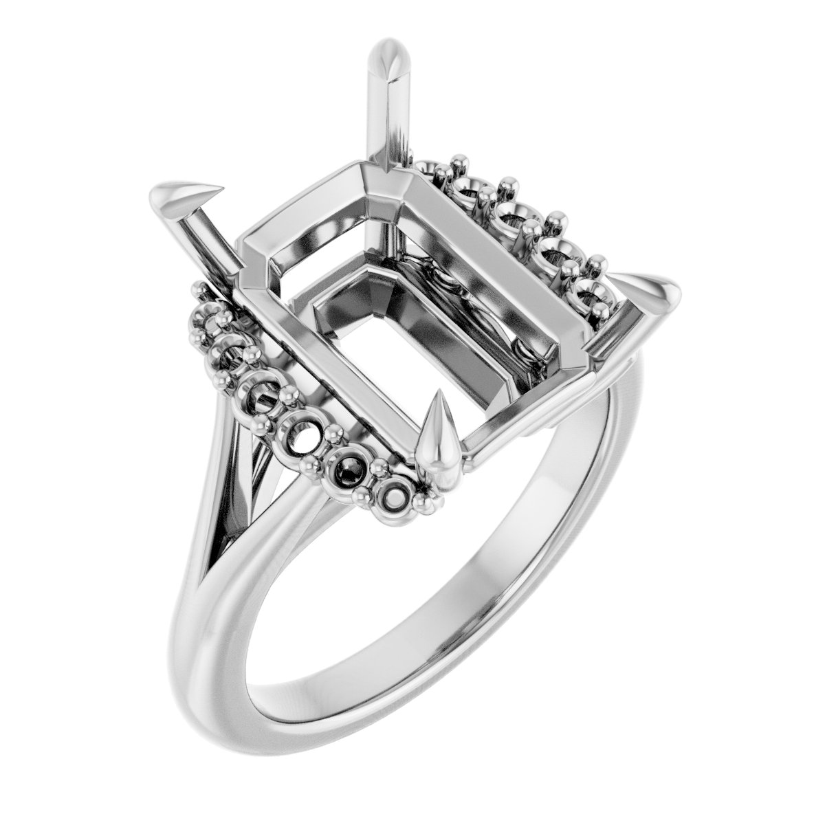 Claw-Prong Accented Engagement Ring