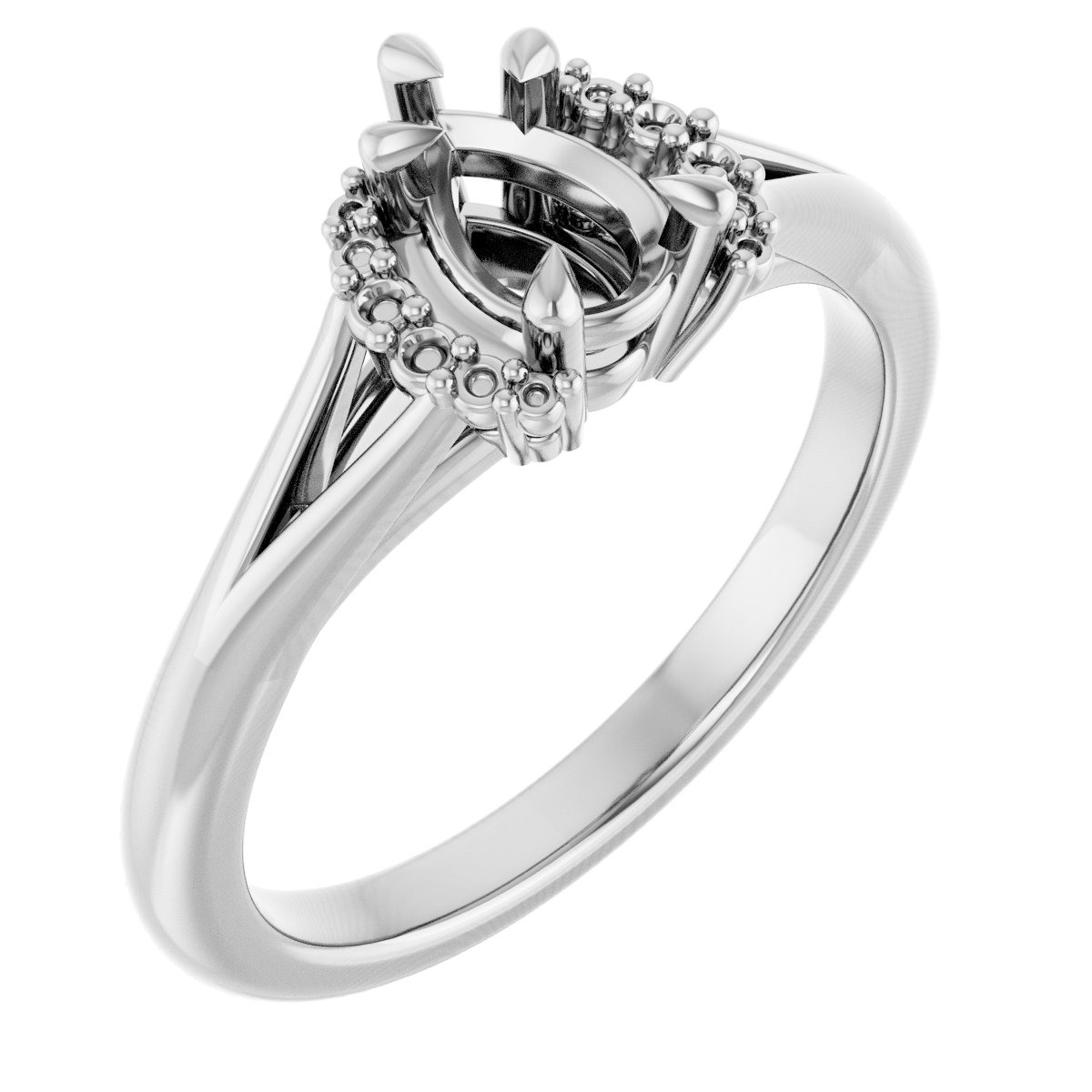 Claw-Prong Accented Engagement Ring