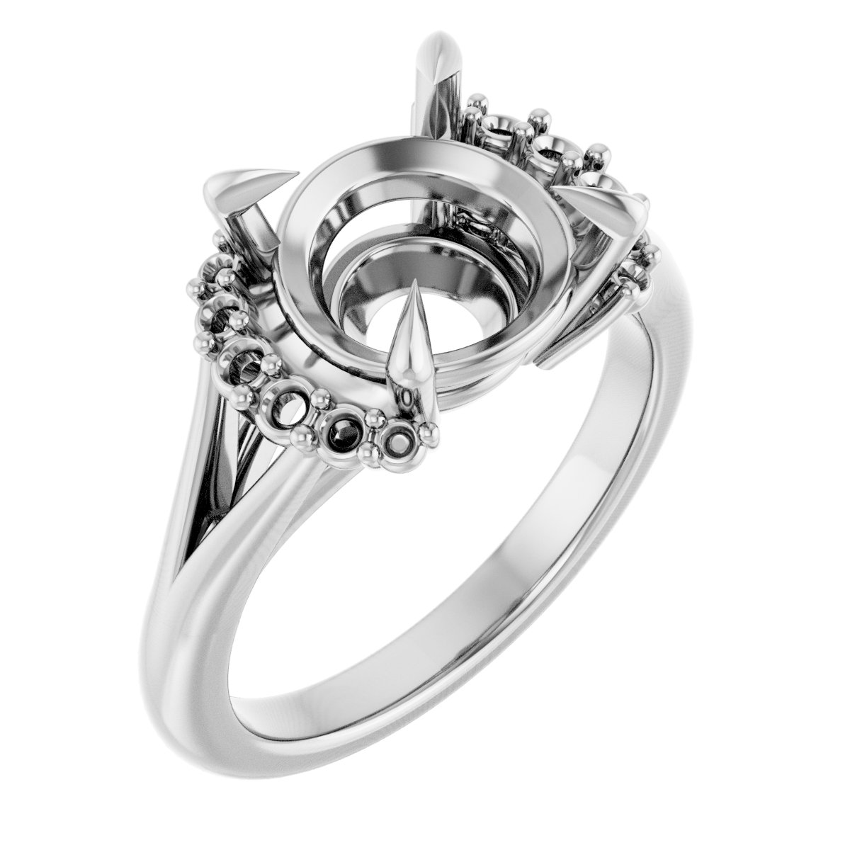 Claw-Prong Accented Engagement Ring