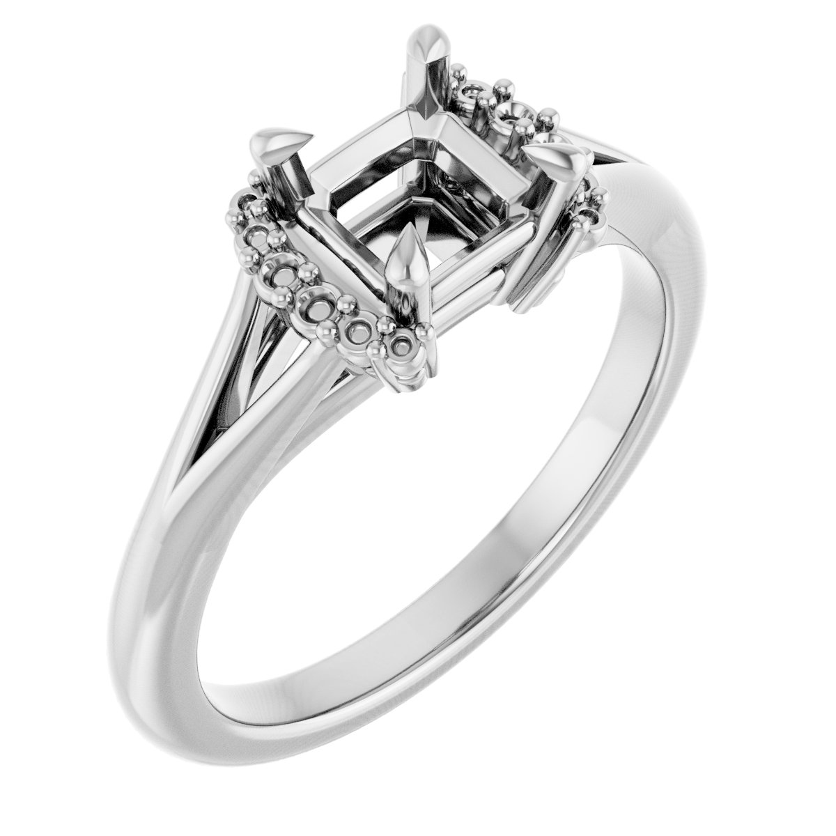 Claw-Prong Accented Engagement Ring