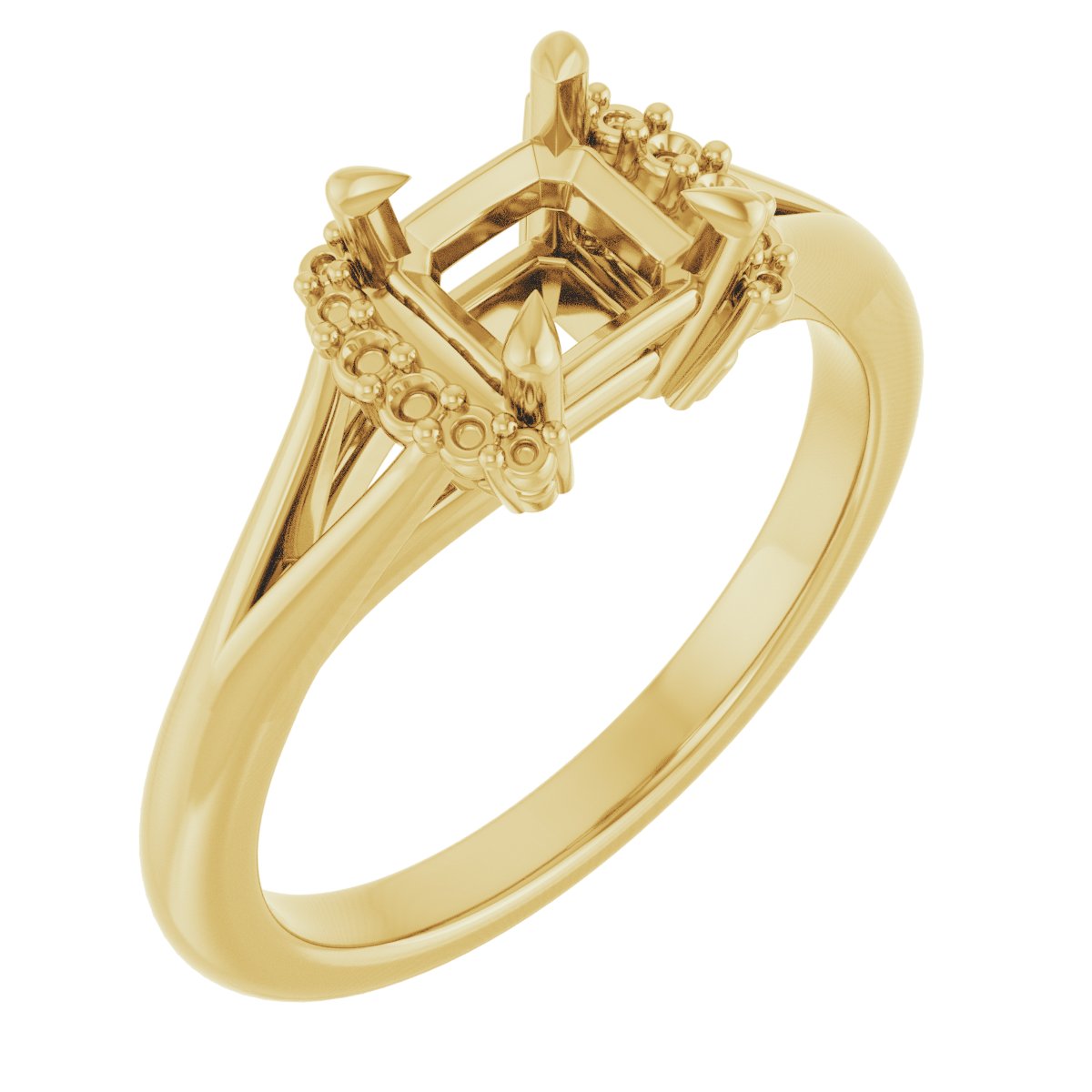 Claw-Prong Accented Engagement Ring