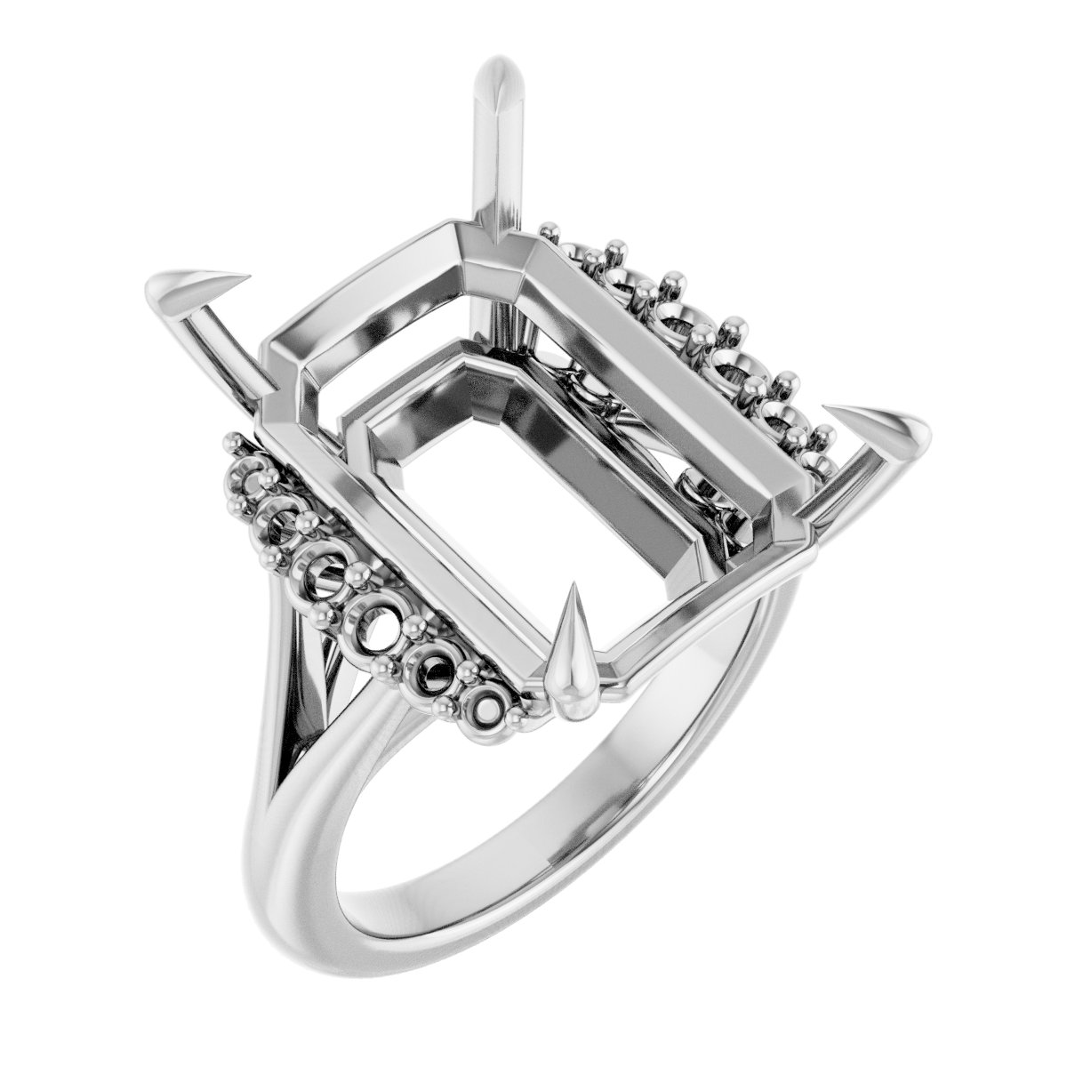 Claw-Prong Accented Engagement Ring