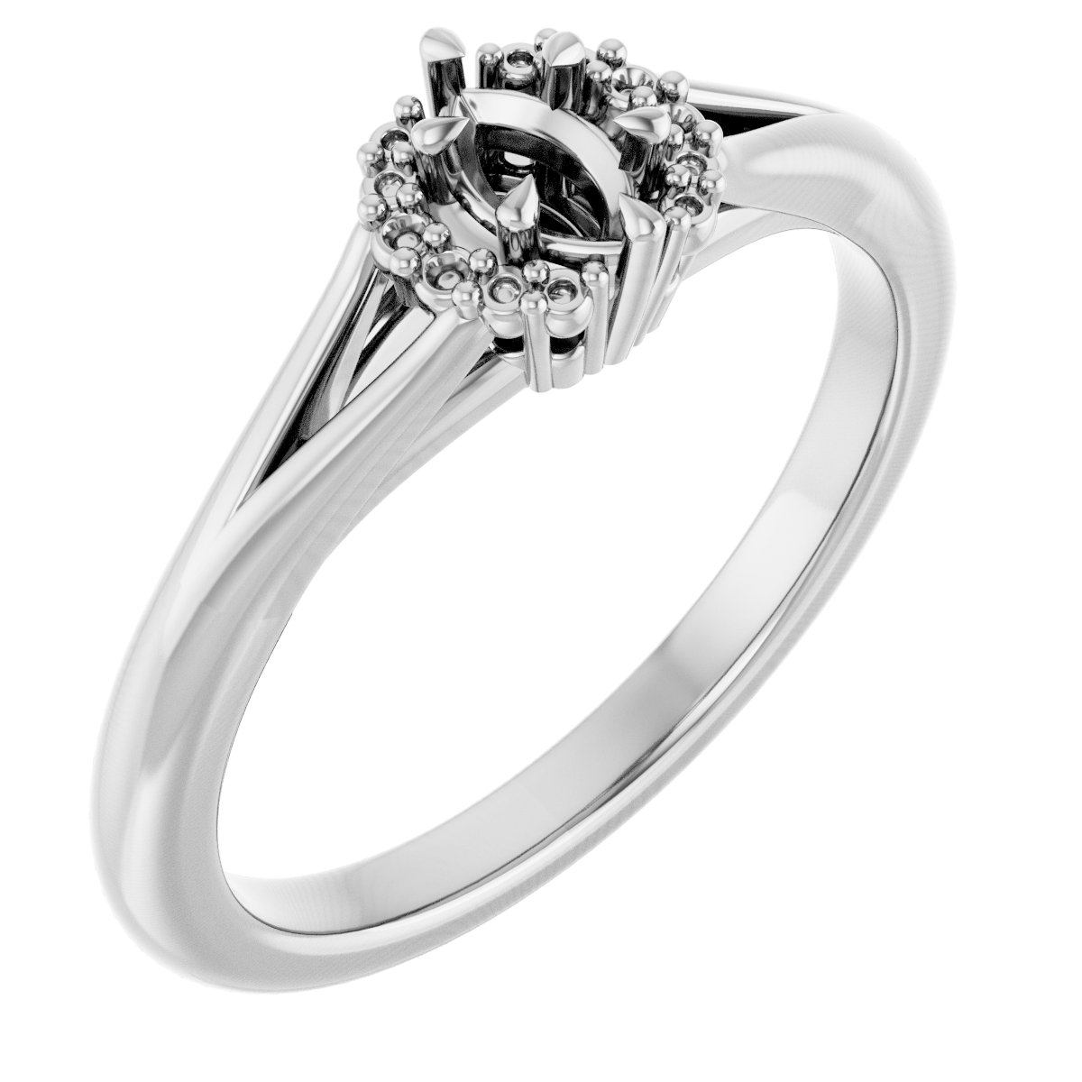 Claw-Prong Accented Engagement Ring