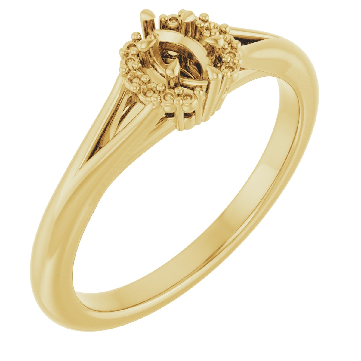 Claw-Prong Accented Engagement Ring