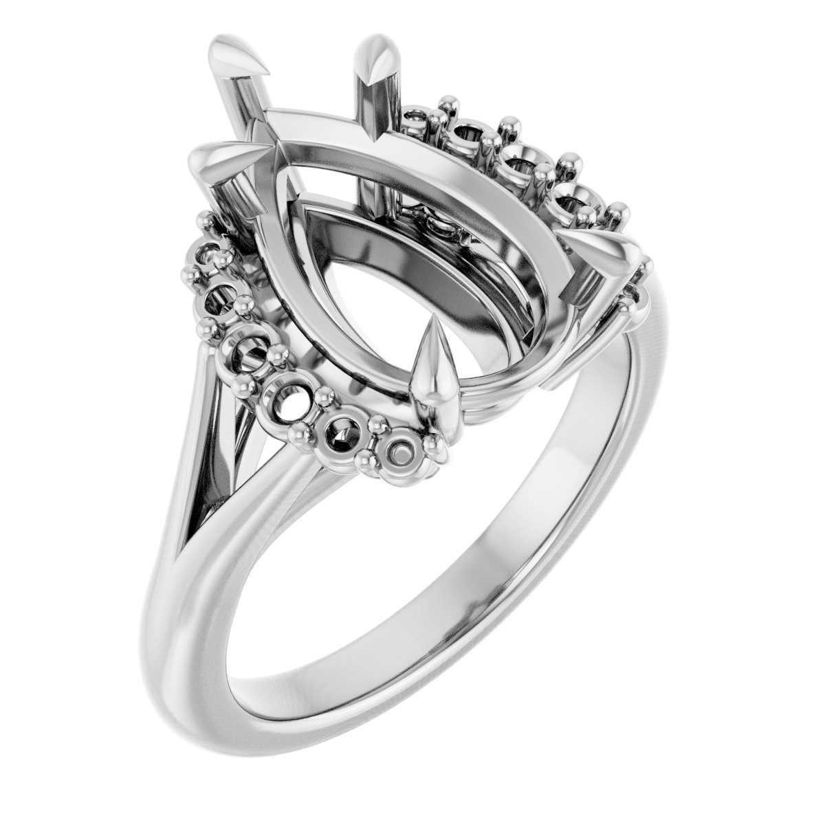 Claw-Prong Accented Engagement Ring