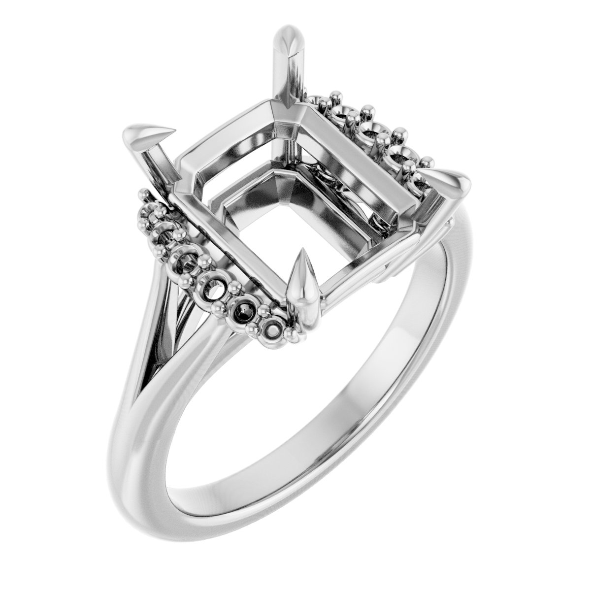 Claw-Prong Accented Engagement Ring