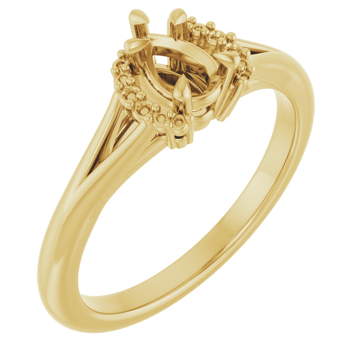 Claw-Prong Accented Engagement Ring