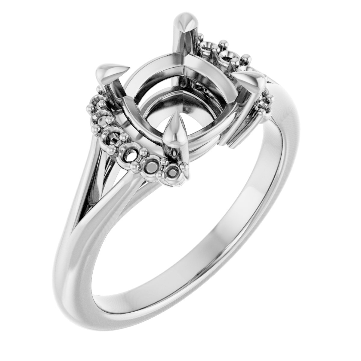 Claw-Prong Accented Engagement Ring