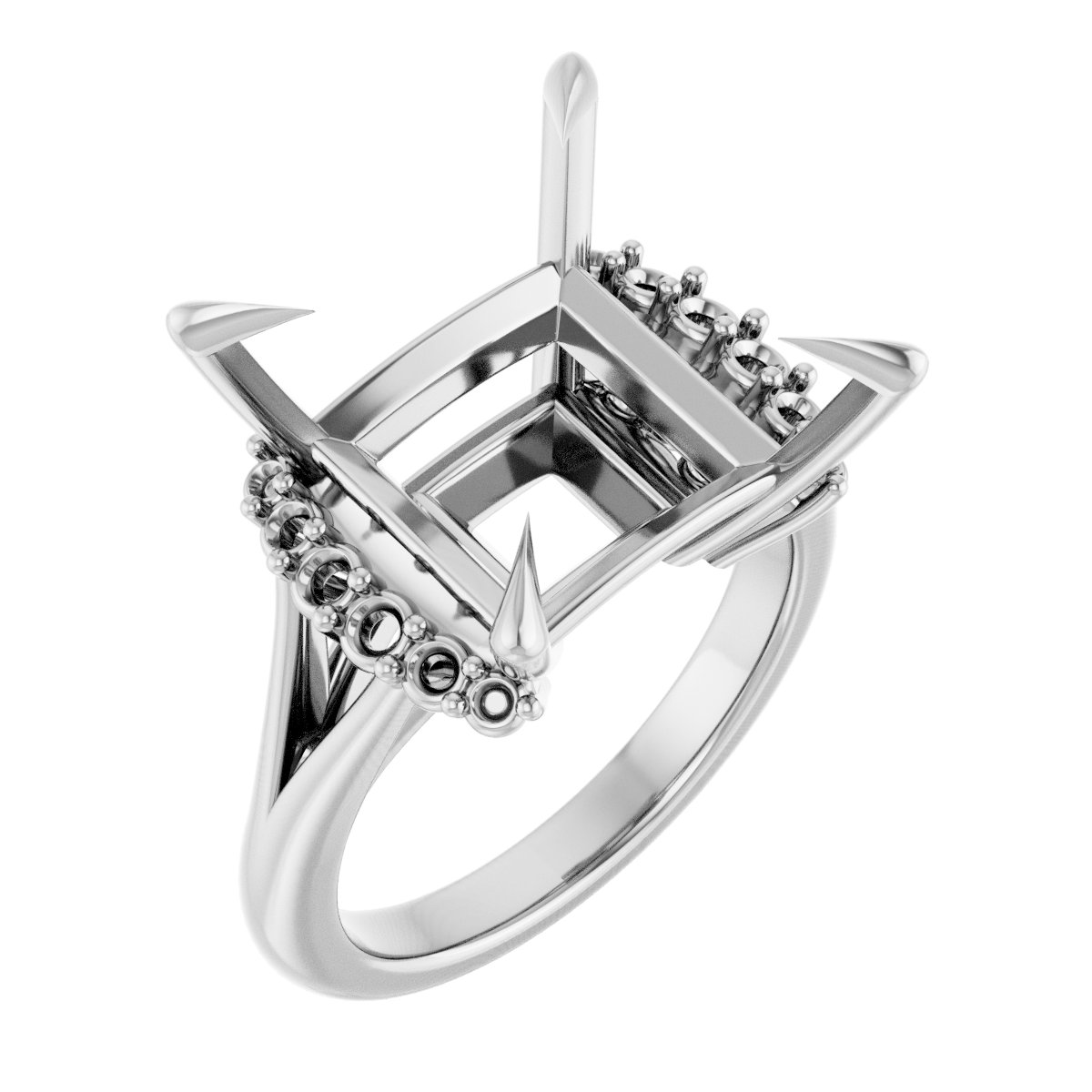 Claw-Prong Accented Engagement Ring