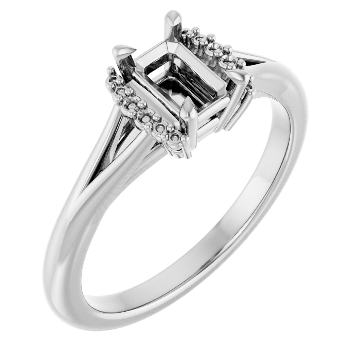 Claw-Prong Accented Engagement Ring