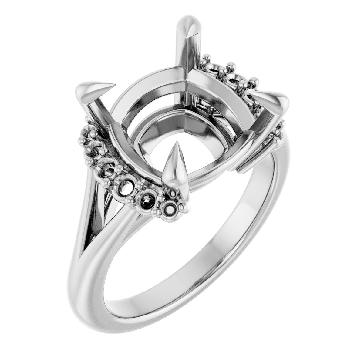 Claw-Prong Accented Engagement Ring