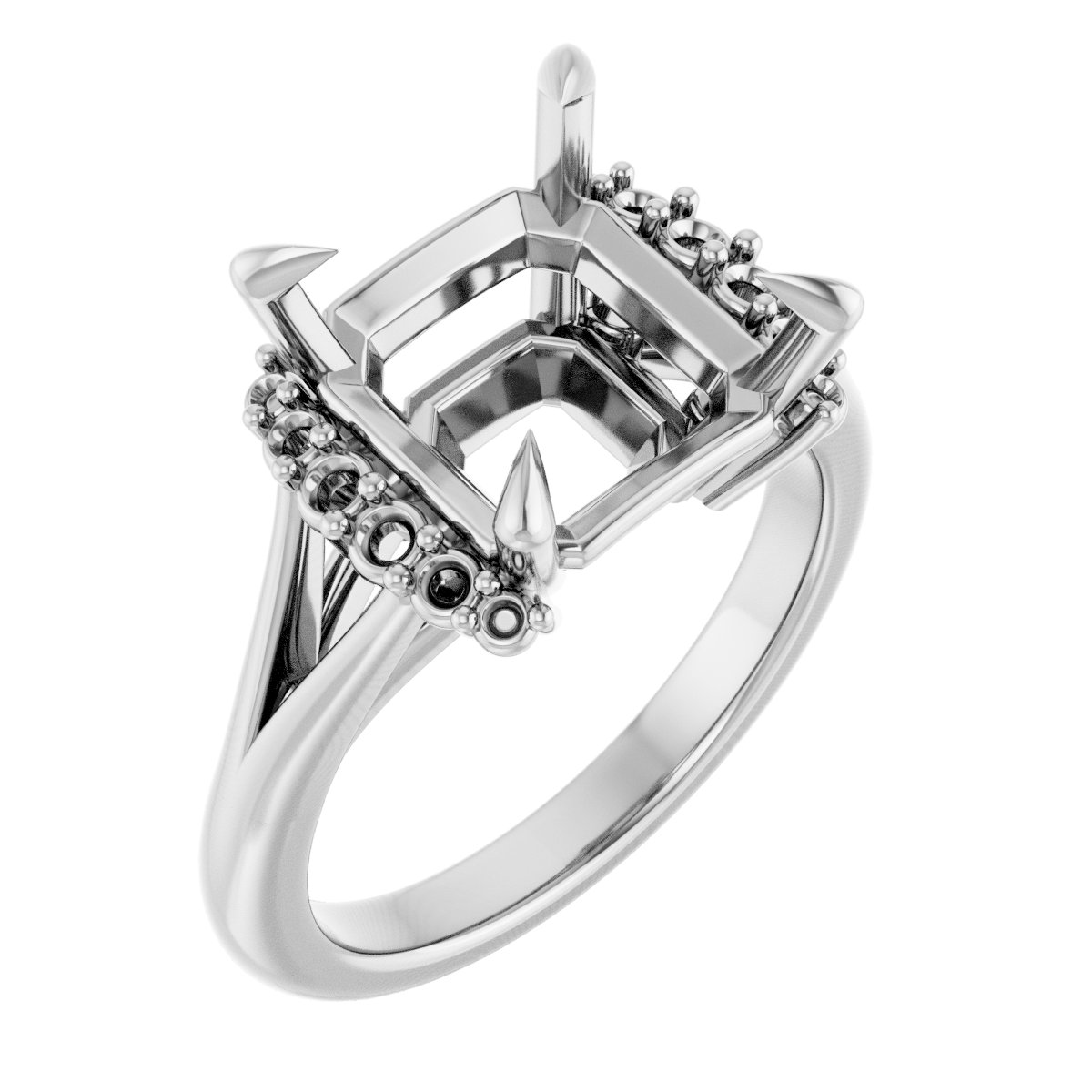 Claw-Prong Accented Engagement Ring