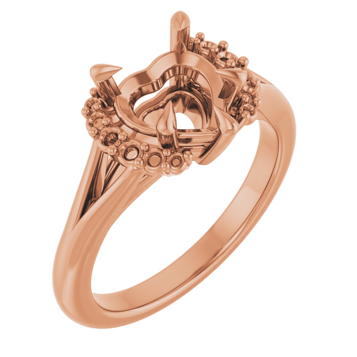 Claw-Prong Accented Engagement Ring