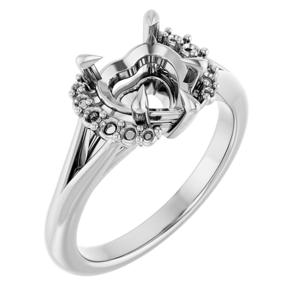 Claw-Prong Accented Engagement Ring
