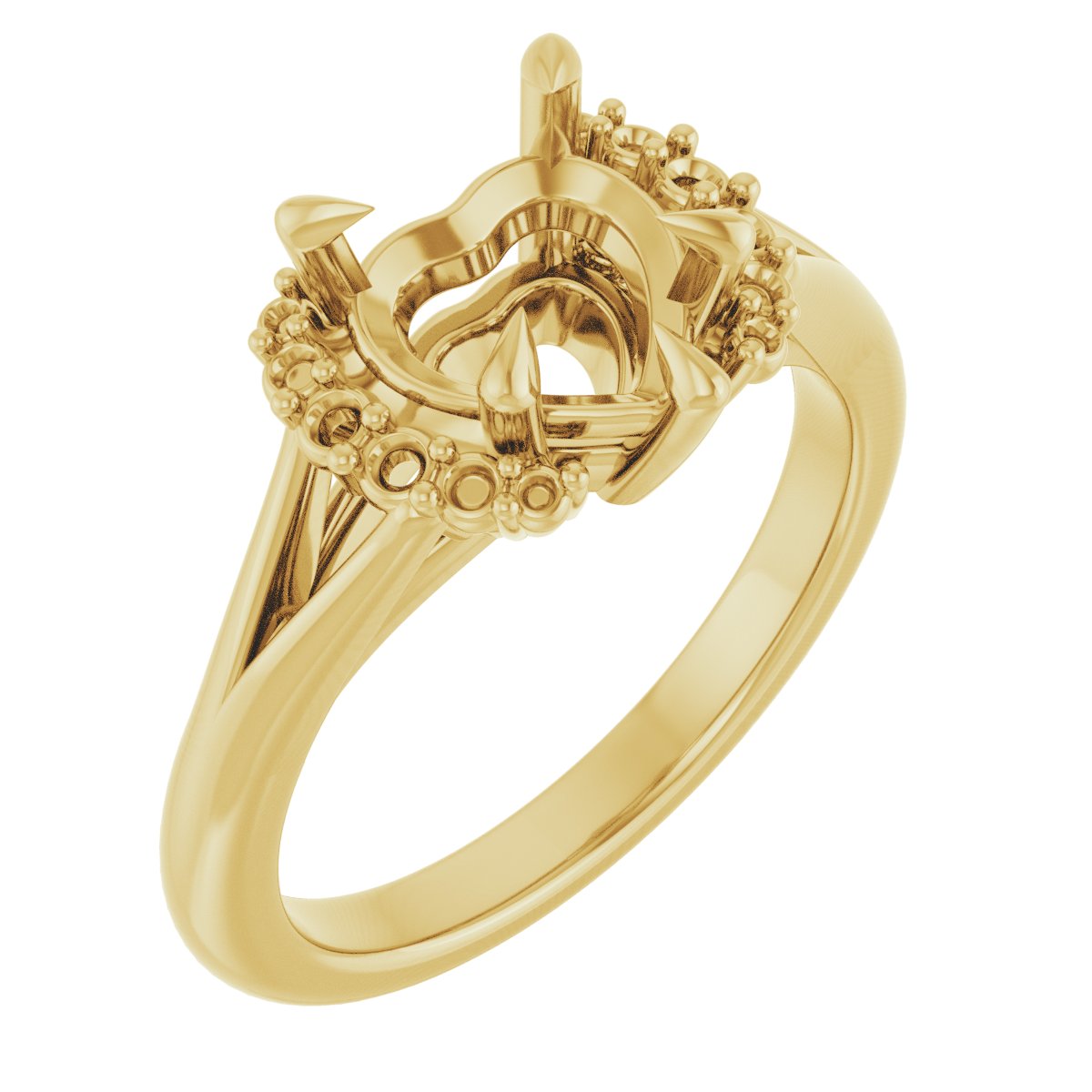 Claw-Prong Accented Engagement Ring