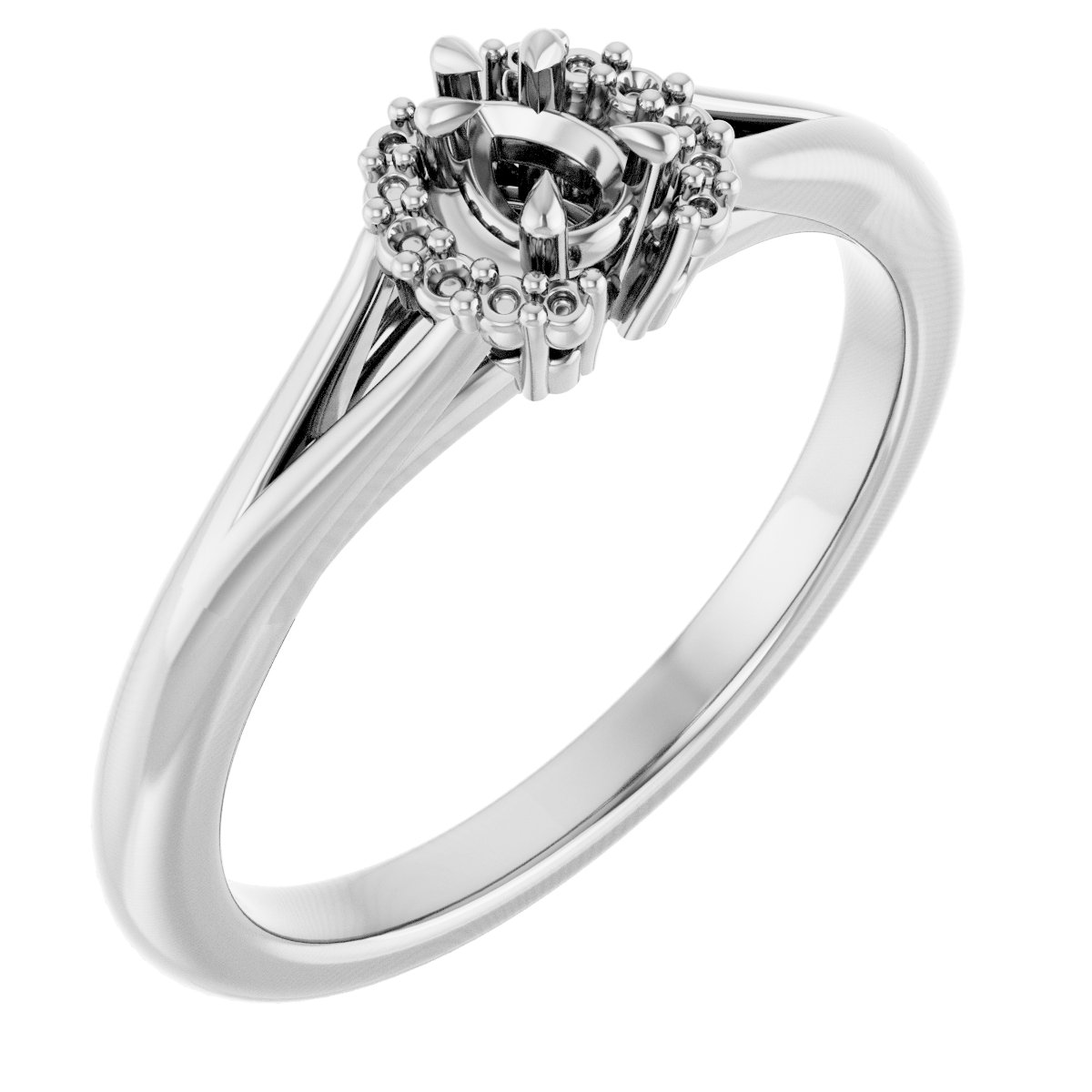 Claw-Prong Accented Engagement Ring