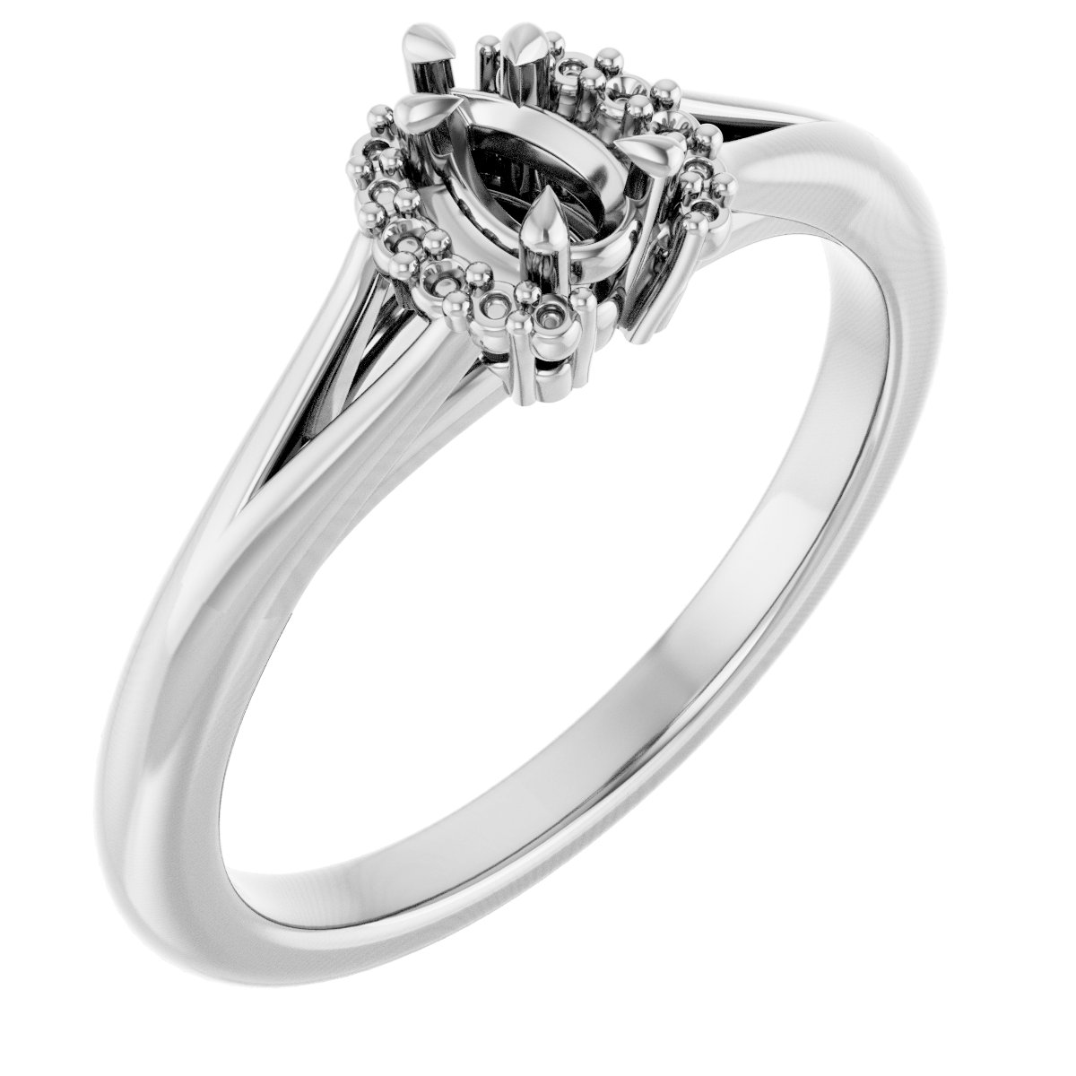 Claw-Prong Accented Engagement Ring