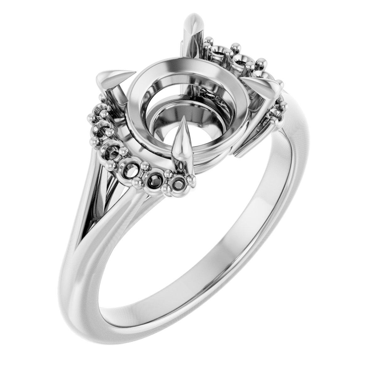 Claw-Prong Accented Engagement Ring