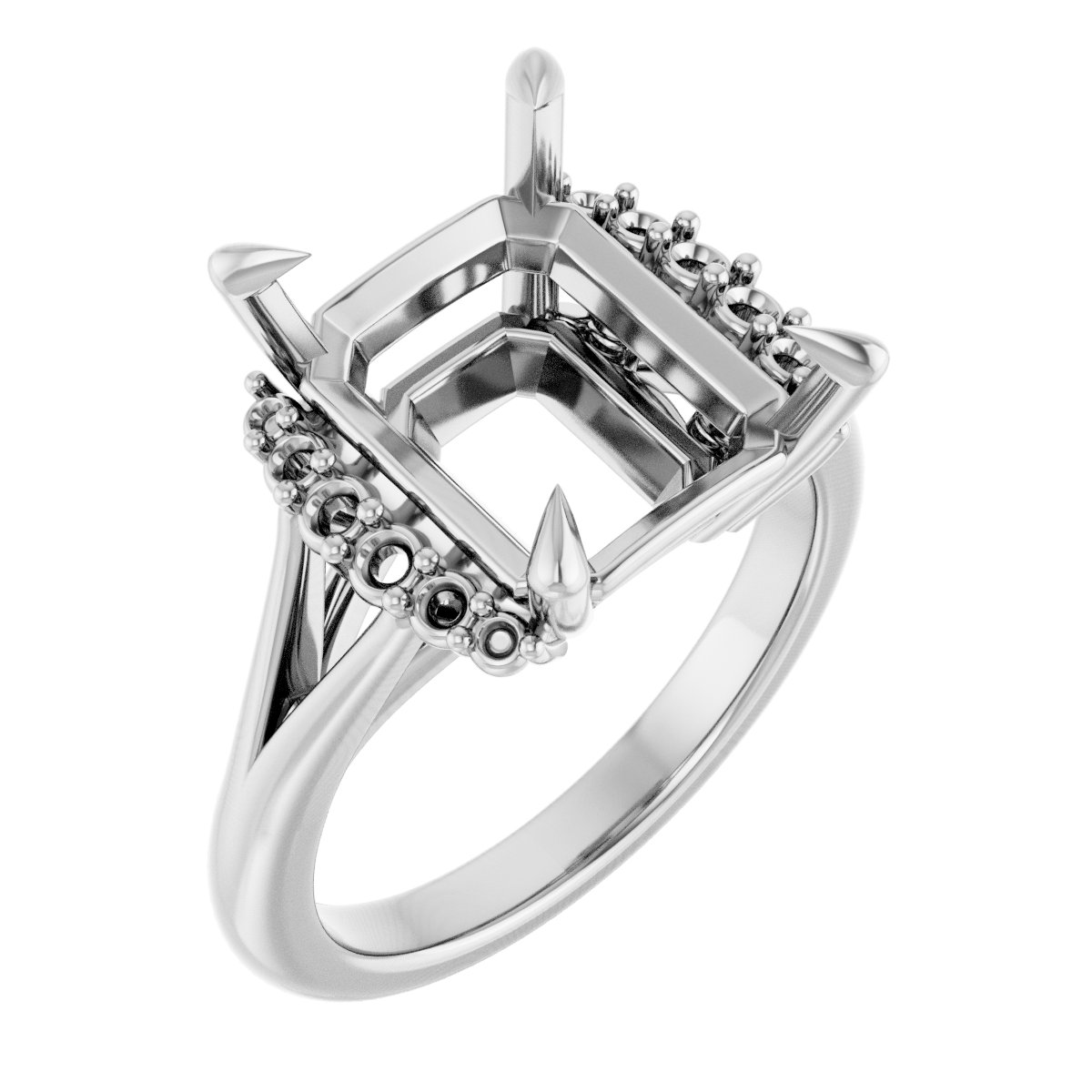 Claw-Prong Accented Engagement Ring