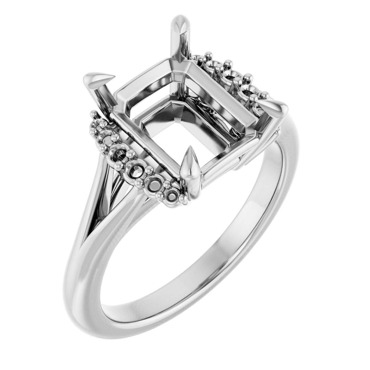 Claw-Prong Accented Engagement Ring