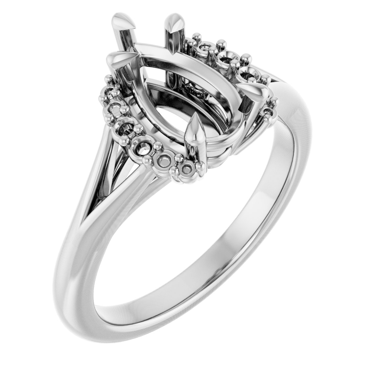 Claw-Prong Accented Engagement Ring