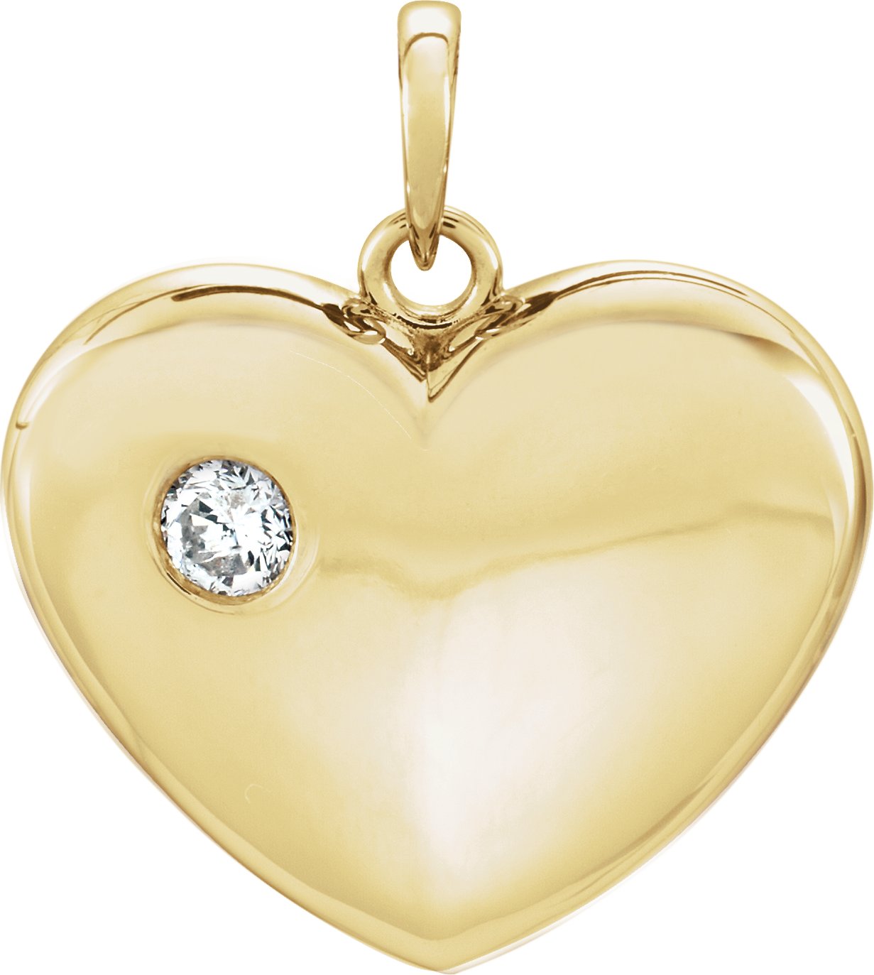 14K Yellow 1/6 CT Natural Diamond Heart Pendant